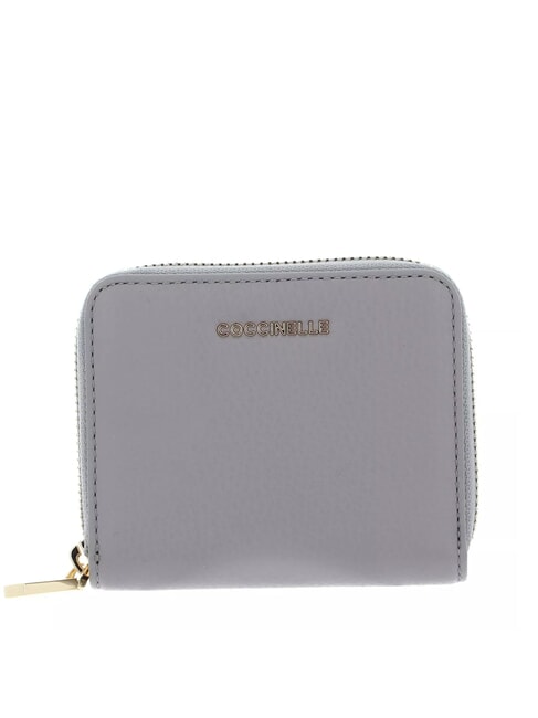 COCCINELLE METALLIC SOFT Small leather wallet light grey - Portafogli Donna