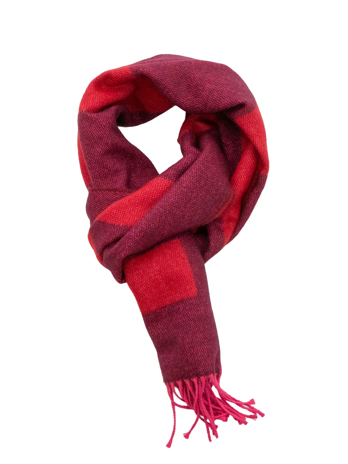 Alviero Martini Prima Classe Maxi Logo Sciarpa Con Frange Lampone