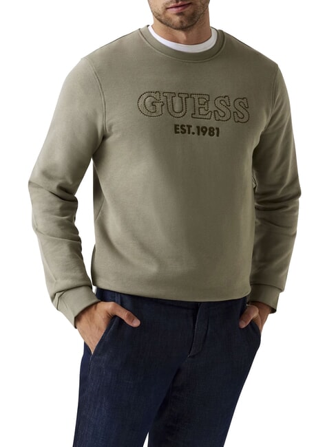 GUESS BEAU  Felpa girocollo mossy green - Felpe Uomo