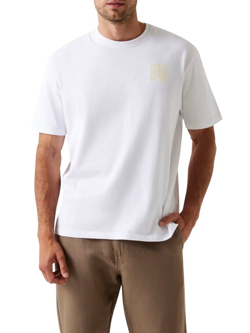 GUESS PATCH AT CHEST  T-Shirt in cotone purwhite - T-shirt Uomo