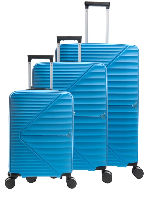 LESAC AIR FLOW Set 3 trolley: cabin, medio e grande espandibili lake blue - Set Trolley