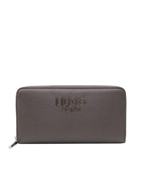 LIUJO CALIWEN Portafoglio grande zip around antracite met. - Portafogli Donna