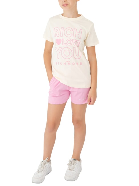 JOHN RICHMOND CICAM Completo tuta t-shirt e bermuda milk/pink - Tute bambini