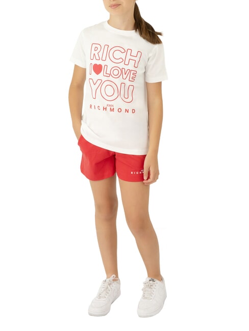 JOHN RICHMOND CICAM Completo tuta t-shirt e bermuda white/red - Tute bambini