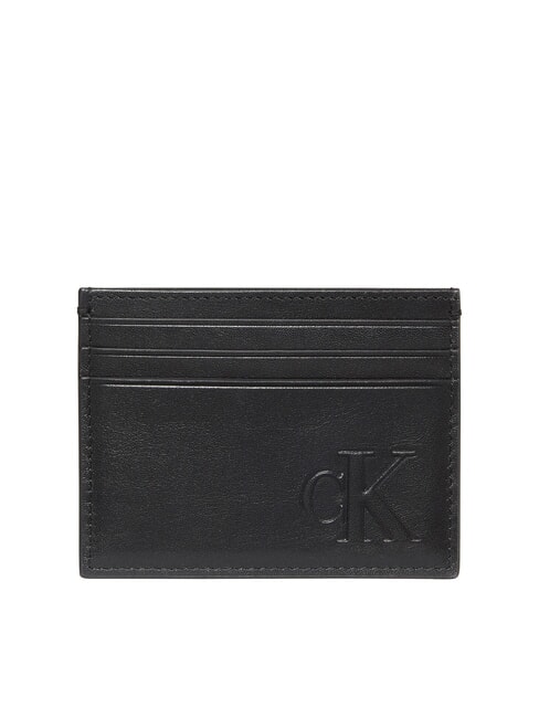 CALVIN KLEIN SCULPTED IMPRESSION Porta carte credito piatto in pelle na black - Portafogli Uomo