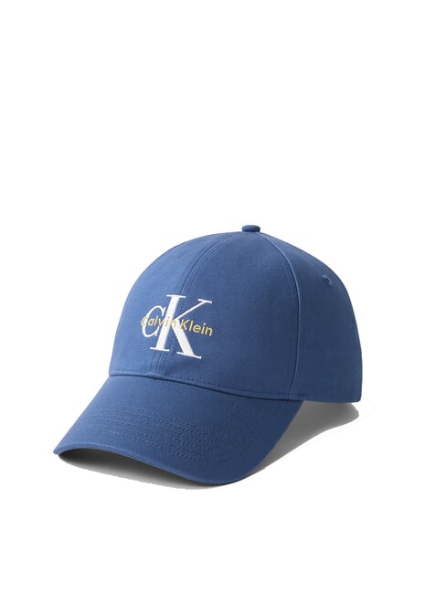 CALVIN KLEIN CKJ MONO LOGO Cappello modello baseball in cotone blue jean - Cappelli