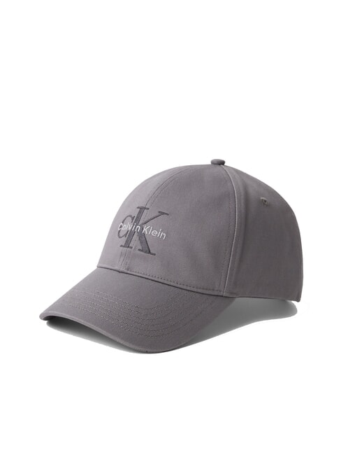 CALVIN KLEIN CKJ MONO LOGO Cappello modello baseball in cotone granite gray - Cappelli