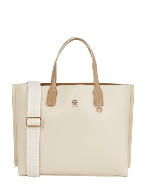 TOMMY HILFIGER TH DISTINCT Borsa a mano, con tracolla removibile classic beige - Borse Donna