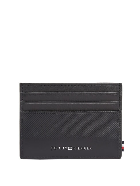 TOMMY HILFIGER TH FOUNDATION Portacard in pelle black - Portafogli Uomo