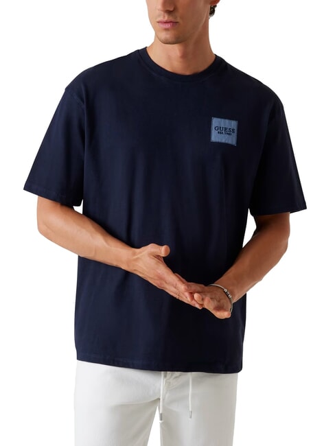 GUESS PATCH AT CHEST  T-Shirt in cotone smartblue - T-shirt Uomo