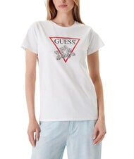 GUESS FLOWER BLING T-shirt con stampa e applicazione purwhite - T-shirt e Top Donna - 1