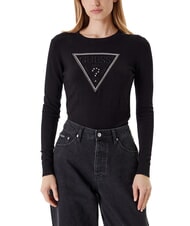 GUESS KIARA TRIANGLE LOGO Maglioncino girocollo con strass - Maglie Donna
