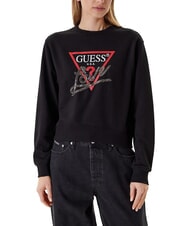GUESS STUDDED LOVE Felpa girocollo con stampa a borchiette - Felpe Donna