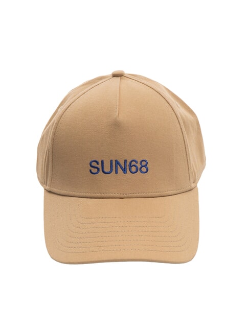 SUN68 LOGO Cappello modello baseball in cotone sabbia - Cappelli