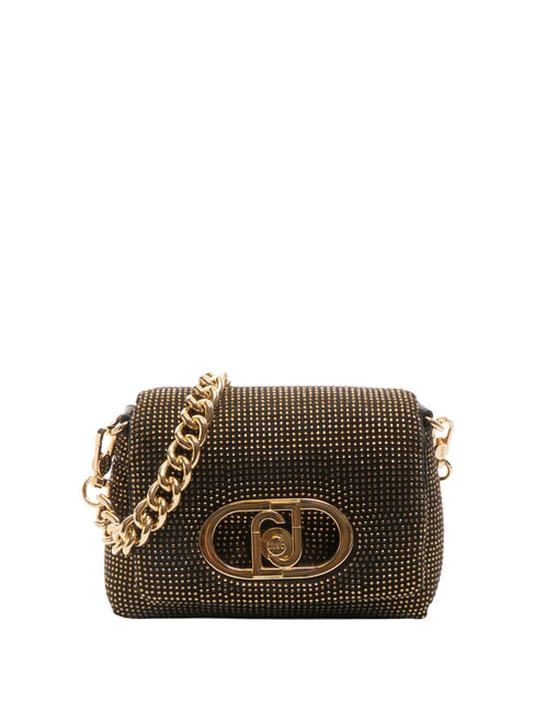 LIUJO LAPUFFY Borsa micro a spalla con strass nero/brass gold - Borse Donna