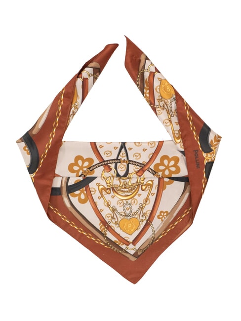 POLLINI HEARTS TWILL Foulard marrone catena - Sciarpe
