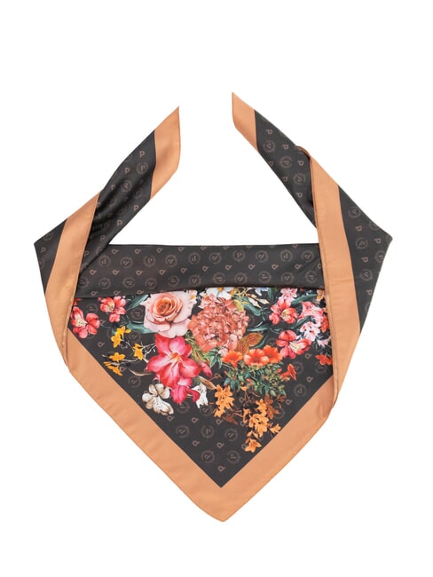 POLLINI FLOWERS TWILL Foulard stampato marrone flowers - Sciarpe