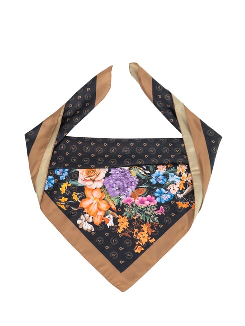 POLLINI FLOWERS TWILL Foulard stampato nero flowers - Sciarpe