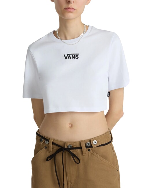 VANS FLYING V T-shirt crop top con logo white - T-shirt e Top Donna