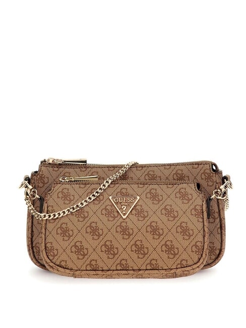 GUESS NOELLE 2 Doppia borsa a tracolla latte logo/brown - Borse Donna