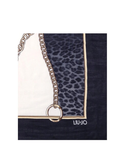 LIUJO ANIMALIER CHAIN Foulard con stampa all over NERO - Sciarpe