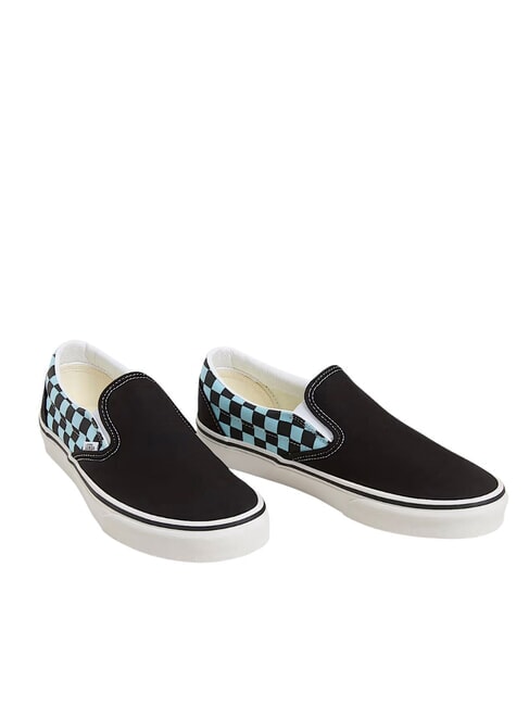 VANS CLASSIC POP CHECK Sneakers slip-on a scacchi crystal blue - Scarpe Unisex