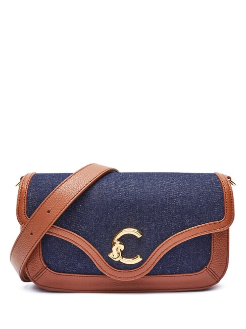 COCCINELLE C-ME DENIM Borsa a spalla blue den/cognac - Borse Donna
