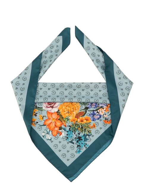 POLLINI FLOWERS TWILL Foulard stampato azzurro flowers - Sciarpe