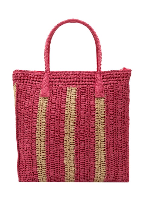 SUN68 RAFIA Borsa mare in rafia bianco panna/ciclamino - Borse Donna