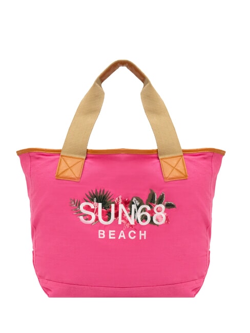 SUN68 LOGO BEACH Borsa mare in canvas fuxia - Borse Donna