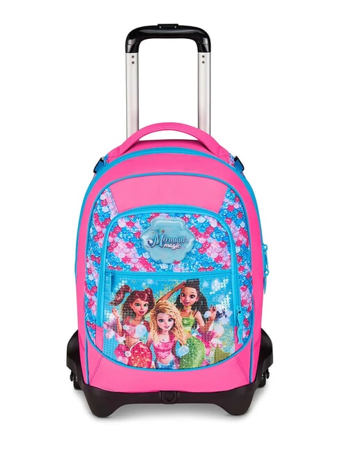 ZAINO TROLLEY MERMAID M. fever zaino trolley jack 3 ruote TURCHESE FLUO ND TURCH