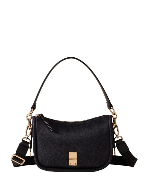 BORBONESE CAHIER HOBO SMALL Borsa a spalla con tracolla dark black - Borse Donna