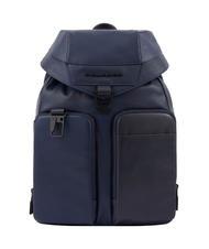 PIQUADRO CAMPIONARIO - FINN  Zaino porta PC 14", in pelle blu - Zaini da lavoro porta PC - 1
