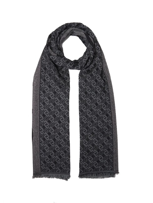 LIUJO LOGO CHAIN Sciarpa jacquard NERO - Sciarpe