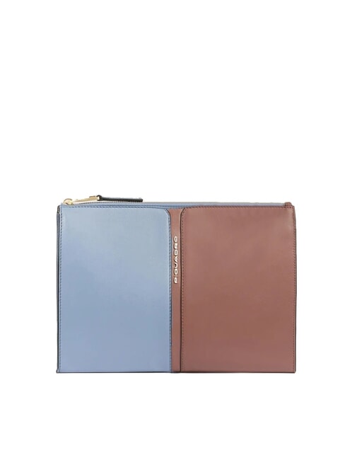 PIQUADRO RAY  Custodia porta iPad in pelle blu/marrone - Borse Donna