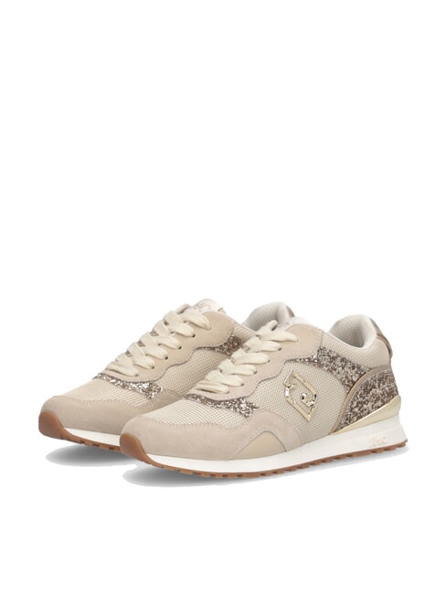 LIUJO MAXI WONDER LOW 02 Sneakers glitter e mesh rope/light gold - Scarpe Donna