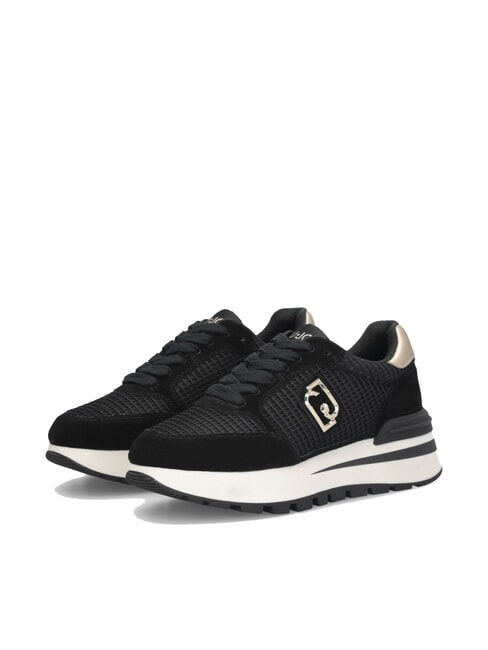 LIUJO AMAZING 25 Sneakers in suede e mesh black/light gold - Scarpe Donna