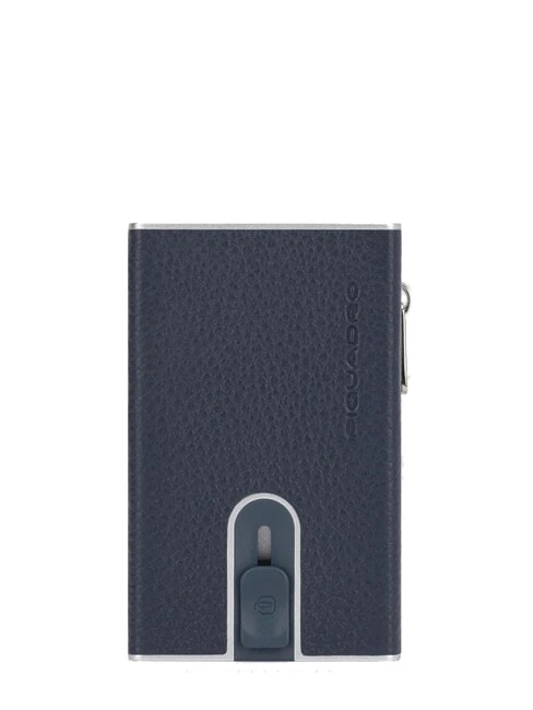 PIQUADRO MODUS RESTYLING Portacarte in pelle con slider blu - Portafogli Uomo