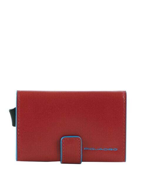 PIQUADRO BLUE SQUARE Portacarte di credito in pelle e metallo cuoio4 - Portafogli Uomo