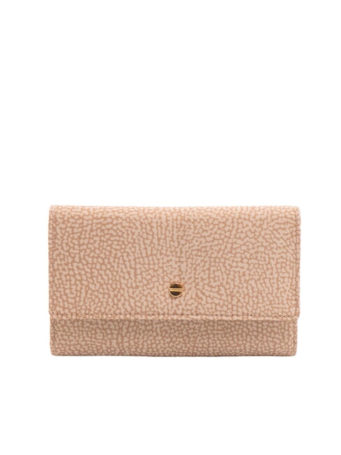 BORBONESE CLASSICA MEDIUM Portafoglio in tessuto riciclato e pelle mauve - Portafogli Donna