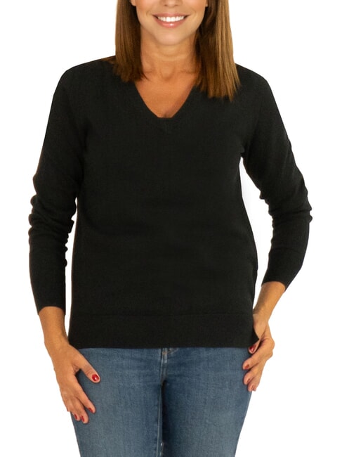 SUN68 SOLID Maglia in cotone nero - Maglie Donna