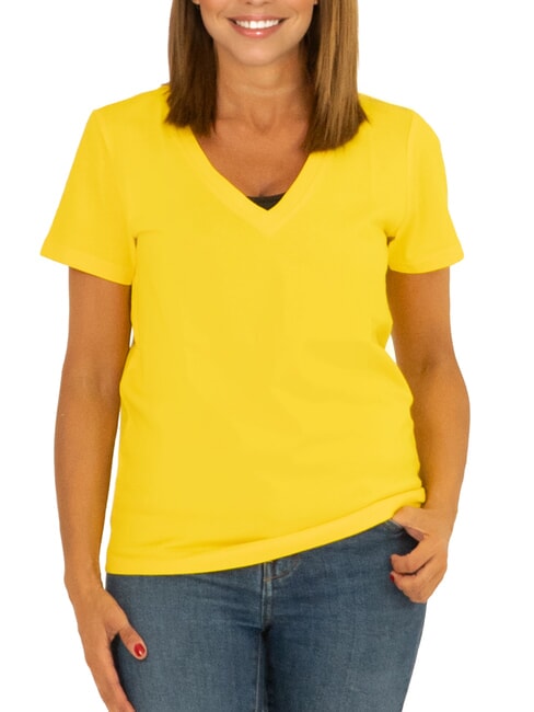 SUN68 BOXY T-shirt scollo a V giallo - T-shirt e Top Donna