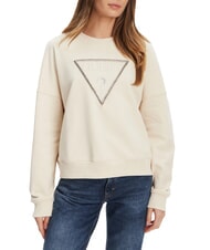 GUESS RACHELE TRIANGLE Felpa in cotone vanilla blush - Felpe Donna - 1