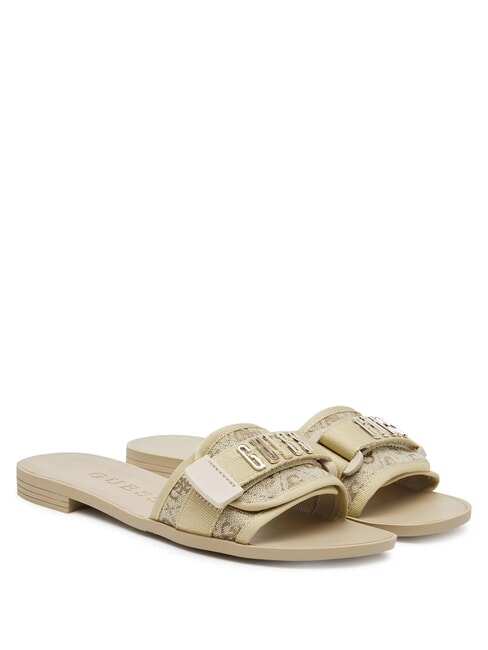 Sandali Guess AMAZIE Donna - Tacco Basso, Colore Oro/Antracite, Taglia 40, Rivestimento In Pelle