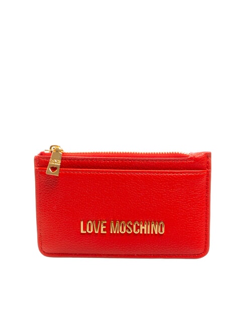 LOVE MOSCHINO JEWEL Portacarte piatto con zip ROSSO - Portafogli Donna