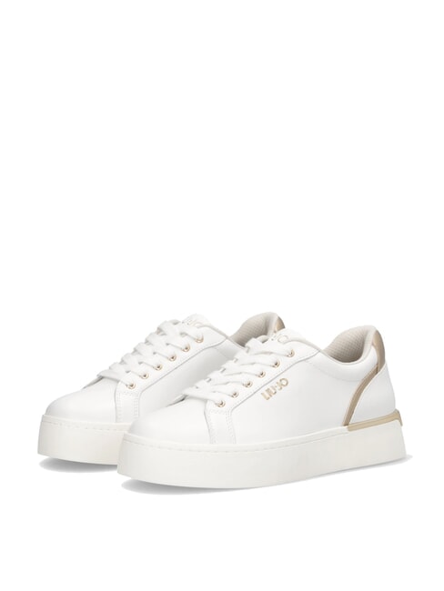LIUJO PRETTY 06 Sneakers platform in pelle white/light gold - Scarpe Donna