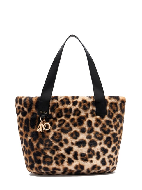 LIUJO VERRY Borsa hobo grande peluche macul.naturale - Borse Donna