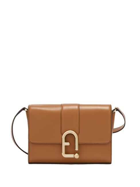 FURLA URBAN Borsa a tracolla piccola in pelle brandy - Borse Donna