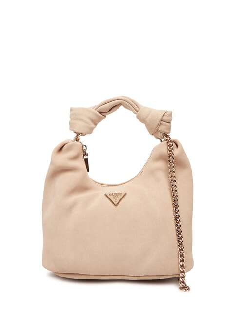 GUESS ISOTTA Borsa in pelle suede con catena simply taupe - Borse Donna
