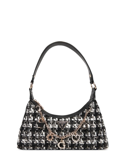 GUESS EVERLEE Borsa in tessuto jacquard con charm blackmulti - Borse Donna